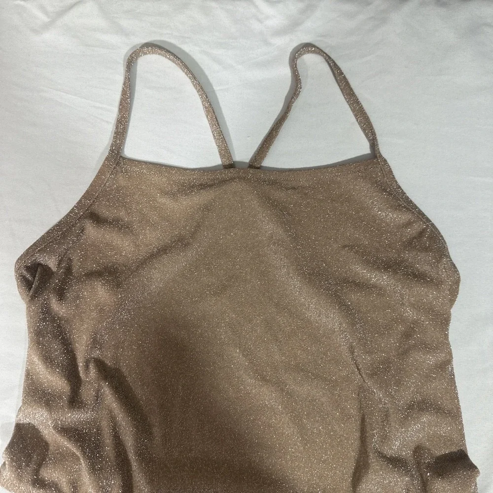 NWT $58 SKIMS [ PLUS 3X ] Glitter Swim‎ One-Piece Swimsuit in Sienna T2132